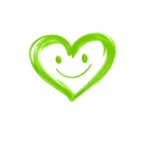 life logo - green heart with smiling face